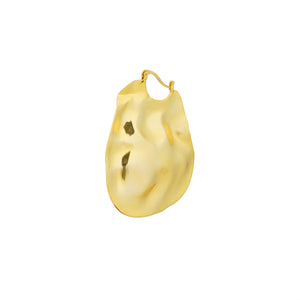 Textured Oval Earring: 18K Gold Plated