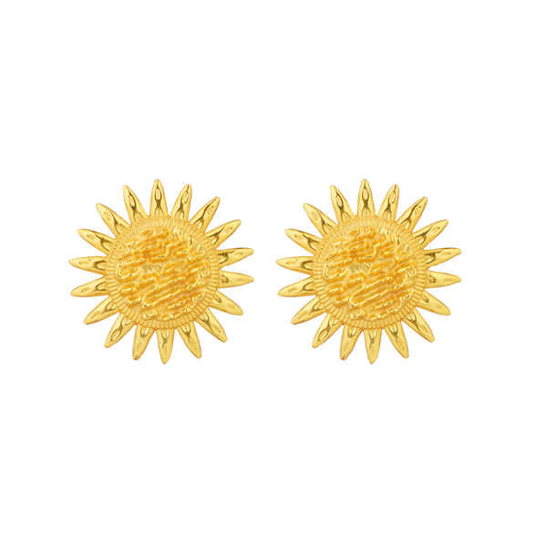 Sunflower Attire Earrings: 18K Gold Plated