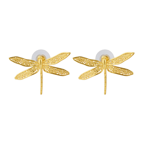 Dragon Fly Earrings: 18K Gold Plated