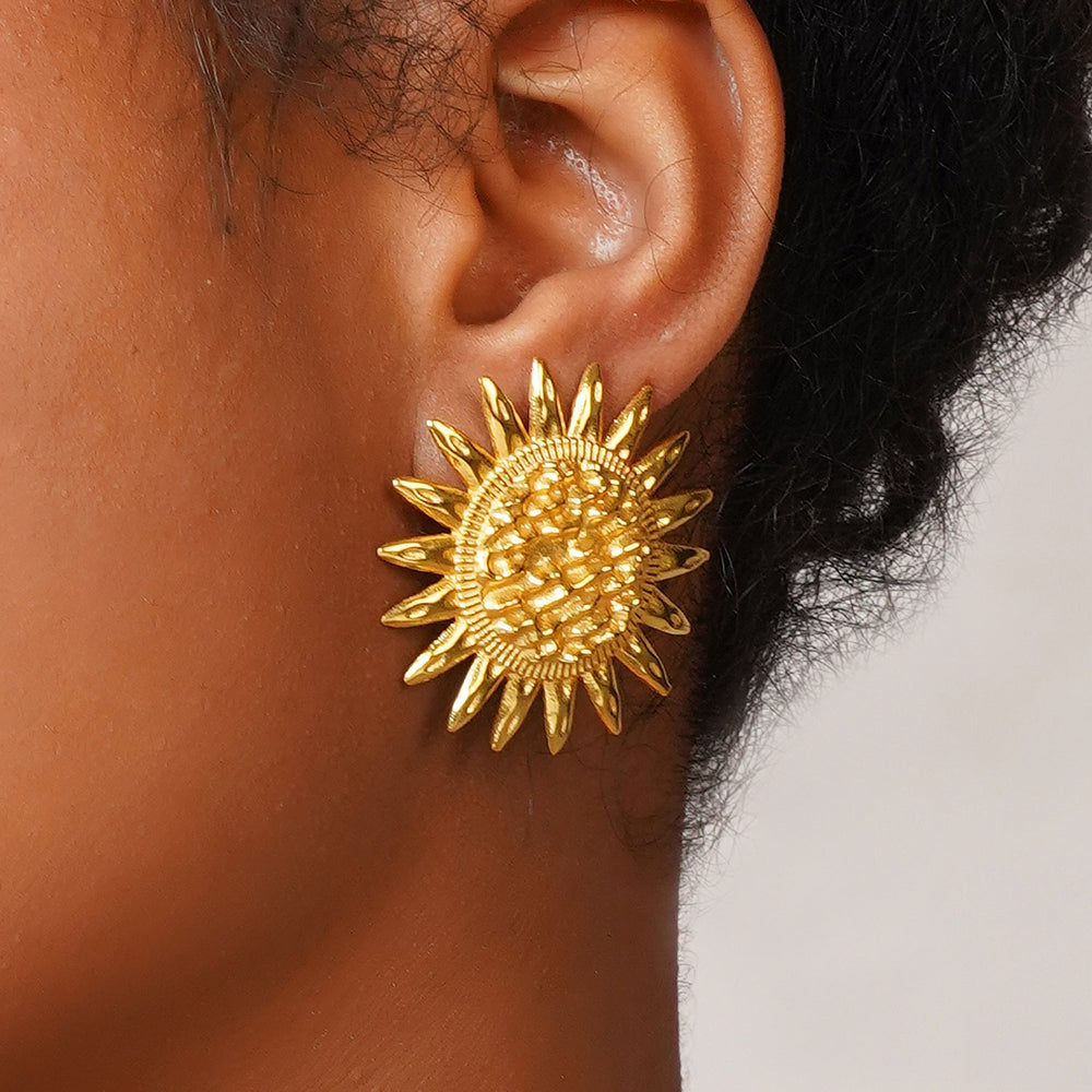 Sunflower Attire Earrings: 18K Gold Plated