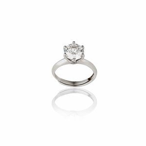 Lustrous Love Adjustable Moissanite Diamond Solitaire Ring 2.0 Carat