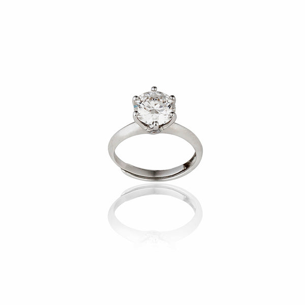 Lustrous Love Adjustable Moissanite Diamond Solitaire Ring 2.0 Carat
