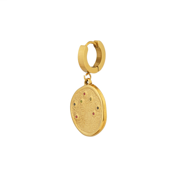 Coin Medusa Pendant Set: 18K Gold Plated