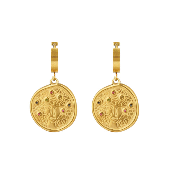 Coin Medusa Pendant Set: 18K Gold Plated