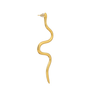 Snake Effect Earring: 18K Gold Plated