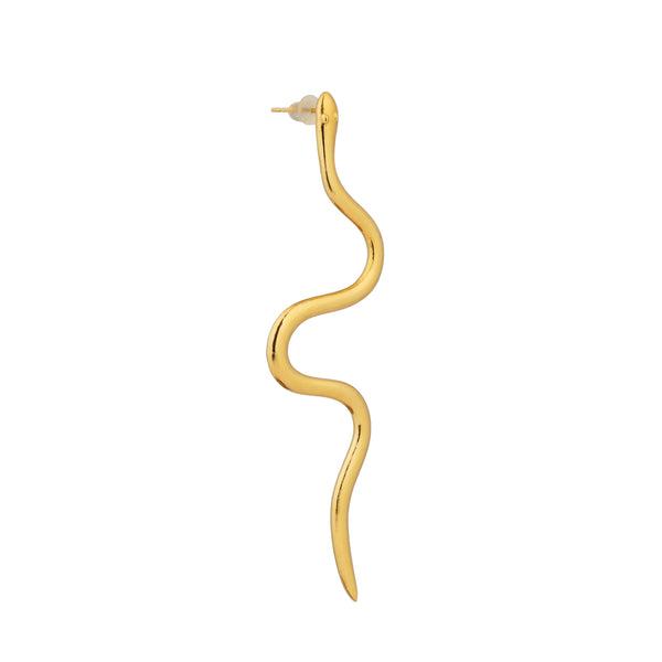 Snake Effect Earring: 18K Gold Plated