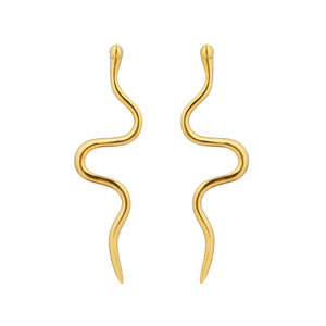 Snake Effect Earring: 18K Gold Plated