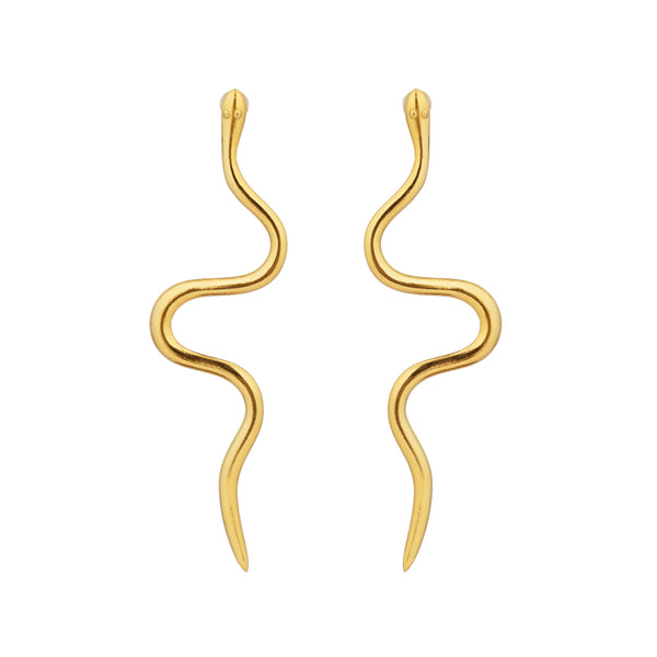 Snake Effect Earring: 18K Gold Plated