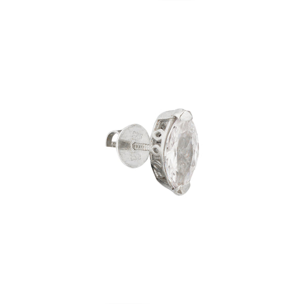 Half Crescent Silver Stud: 925 Sterling Silver