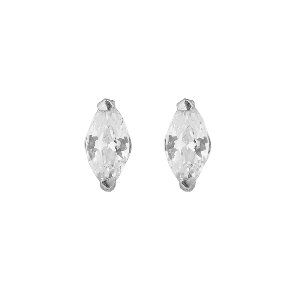 Half Crescent Silver Stud: 925 Sterling Silver