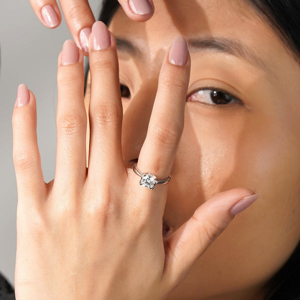 Always Needed Adjustable Lab Grown Moissanite Solitaire Diamond Ring 1.0 Carat