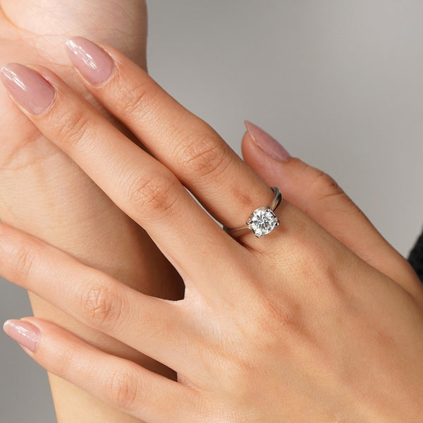 Always Needed Adjustable Lab Grown Moissanite Solitaire Diamond Ring 1.0 Carat