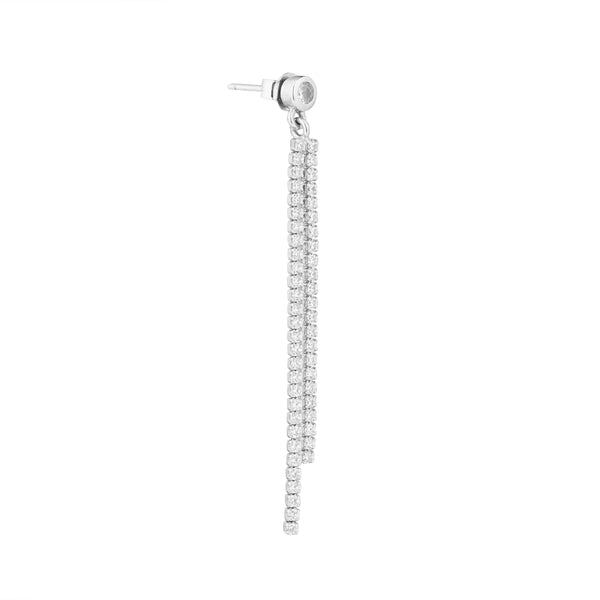 Double Layer Tennis Earrings: 925 Sterling Silver
