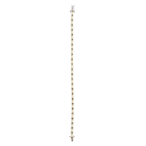 Rectangle Crystal Tennis Bracelet: 925 Sterling Silver