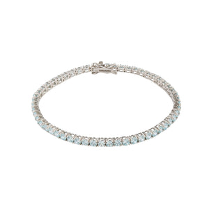 4MM Blush Blue Tennis Bracelet: 925 Sterling Silver