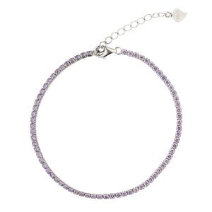 2MM Blush Purple Tennis Bracelet: 925 Sterling Silver