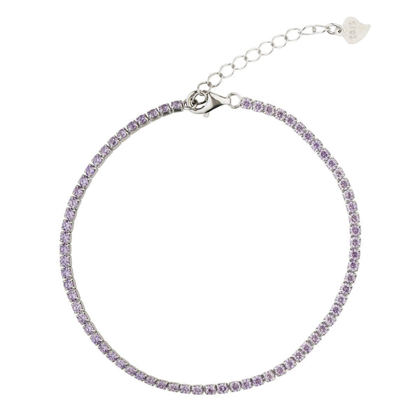 2MM Blush Purple Tennis Bracelet: 925 Sterling Silver