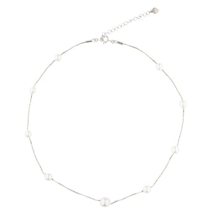 One layer Pearly Necklace: 925 Sterling Silver