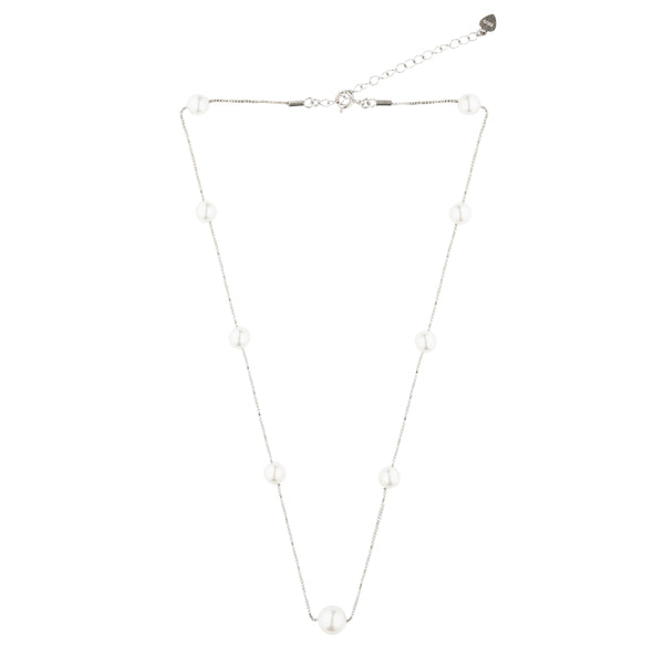 One layer Pearly Necklace: 925 Sterling Silver