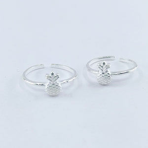 Cute Pineapple Adjustable Silver Toe Ring: 925 Sterling Silver