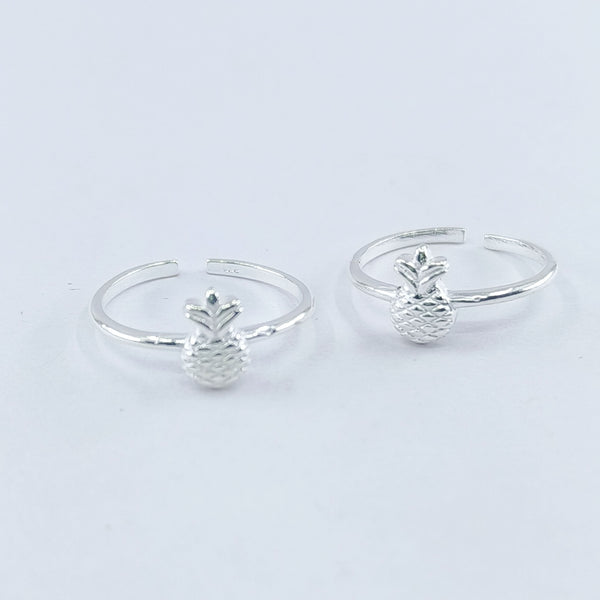 Cute Pineapple Adjustable Silver Toe Ring: 925 Sterling Silver