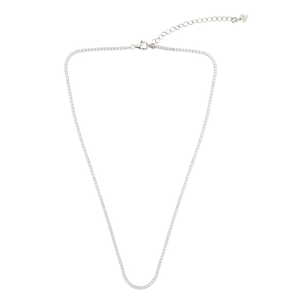 Dainty Tennis Necklace: 925 Sterling Silver