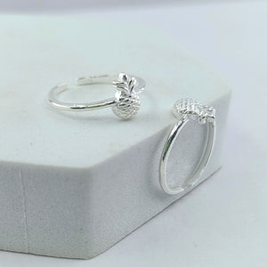 Cute Pineapple Adjustable Silver Toe Ring: 925 Sterling Silver