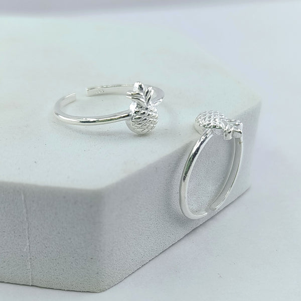 Cute Pineapple Adjustable Silver Toe Ring: 925 Sterling Silver