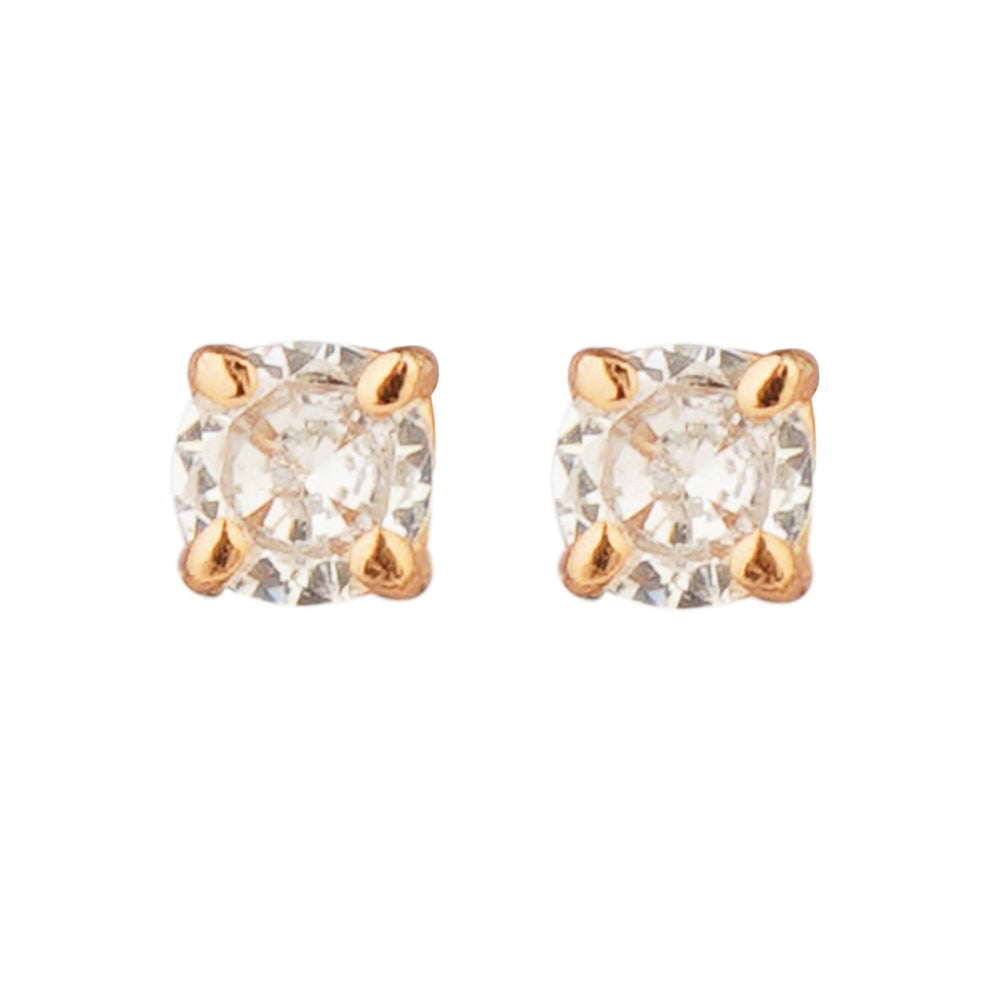 Small Round Cut Stud Earrings: 925 Sterling Silver