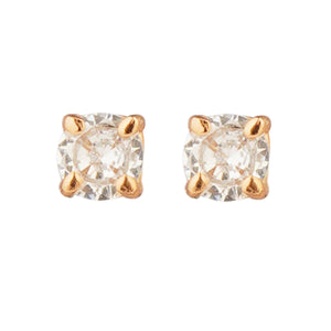 Small Round Cut Stud Earrings: 925 Sterling Silver