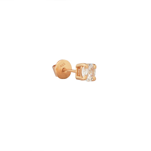Small Round Cut Stud Earrings: 925 Sterling Silver