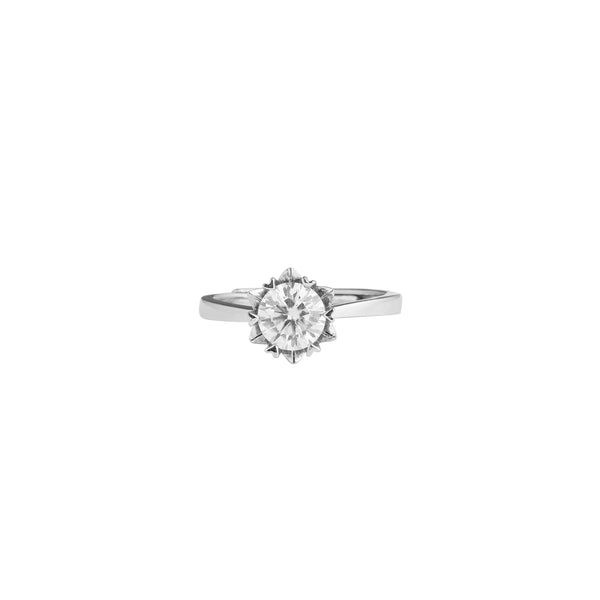 Classic Moissanite Solitaire Diamond Ring