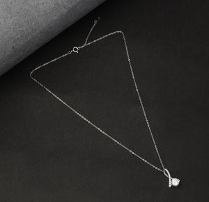 V-Shape Moissanite Solitaire Diamond Necklace 1.0 Carat