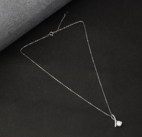 V-Shape Moissanite Solitaire Diamond Necklace 1.0 Carat