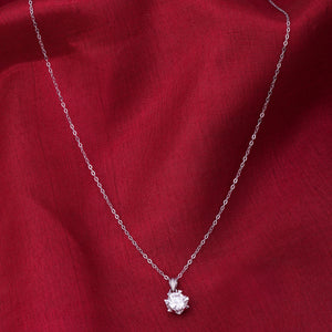 Single Drop Solitaire Lab Grown Moissanite Diamond Necklace 2.0 Carat