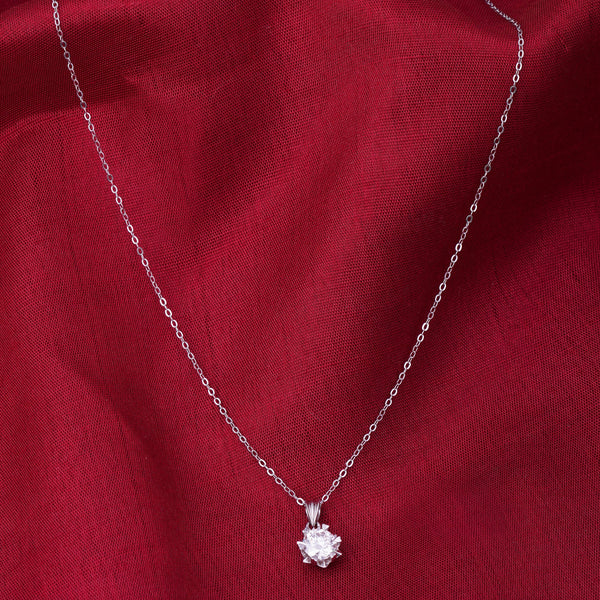 Single Drop Solitaire Lab Grown Moissanite Diamond Necklace 2.0 Carat