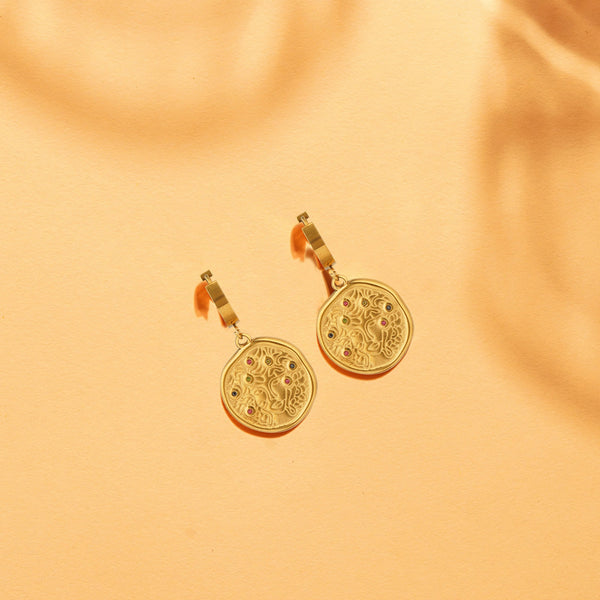 Coin Medusa Pendant Set: 18K Gold Plated