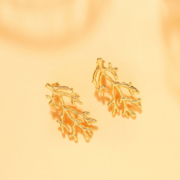 Tree Root Aesthetic Earring: 18K Gold Plated
