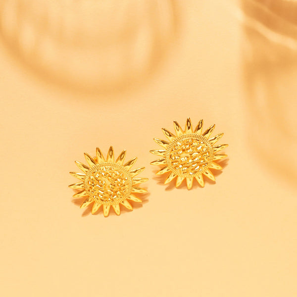 Sunflower Attire Earrings: 18K Gold Plated