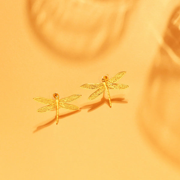 Dragon Fly Earrings: 18K Gold Plated