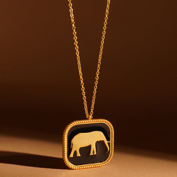 Elephant Pendant: 18K Gold Plated