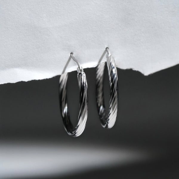 Everyday Sturdy Hoops: 925 Sterling Silver