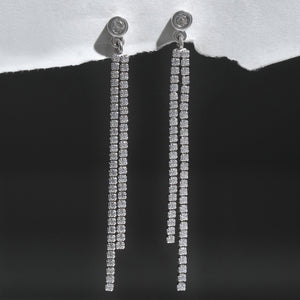 Double Layer Tennis Earrings: 925 Sterling Silver