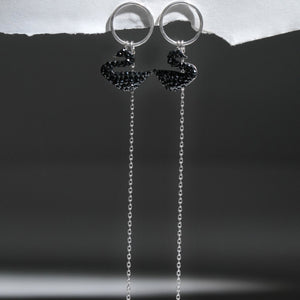 Swarovski Style Silver Earring: 925 Sterling Silver