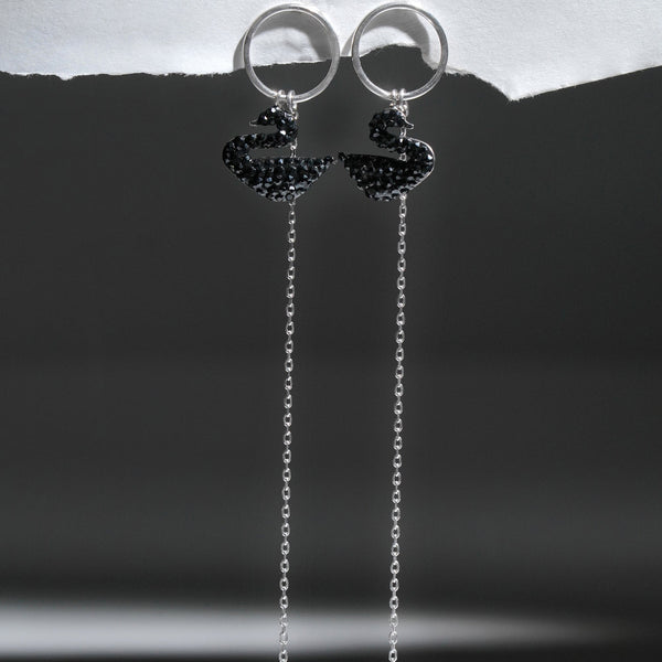 Swarovski Style Silver Earring: 925 Sterling Silver