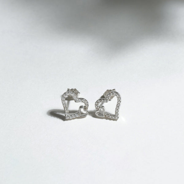 Little Hearts Moissanite Diamonds Earrings 0.5 Carat