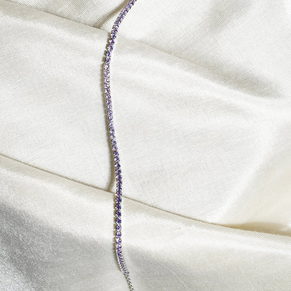 2MM Blush Purple Tennis Bracelet: 925 Sterling Silver