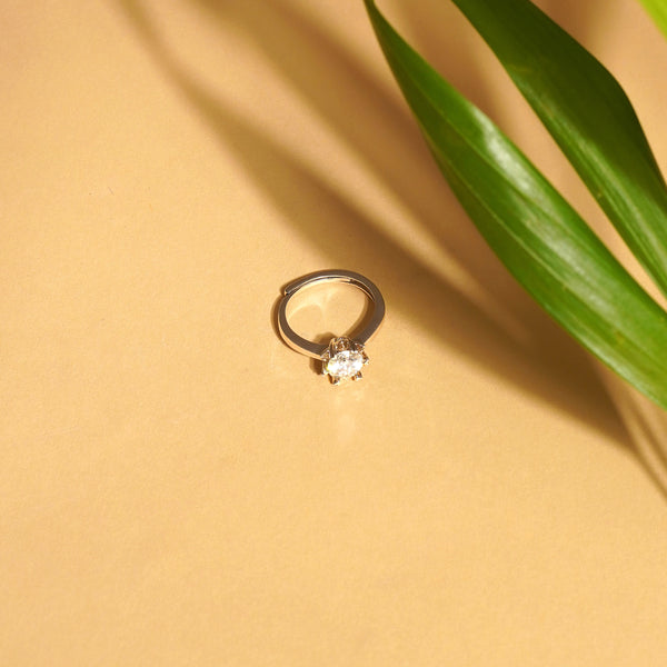 Classic Moissanite Solitaire Diamond Ring