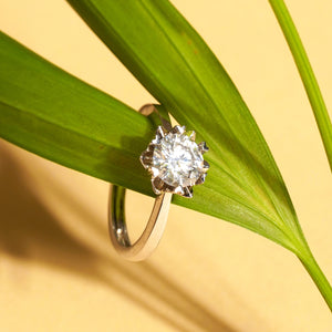 Classic Moissanite Solitaire Diamond Ring
