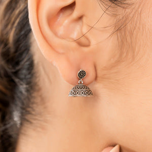 Eternal Gleam Jhumka: 925 Sterling Silver